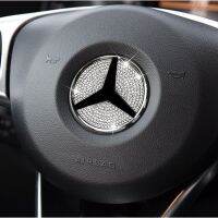 Car Steering Wheel Emblem 3D Rhinestone Logo Sticker With Diamond Decoration For Mercede Benz A/B/C/E/GLA/CLA/GLC/GLK/GLE Series