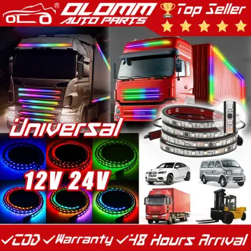 24V 7color LED Flashing RGB Truck Ambient Light Roof Bumper Door