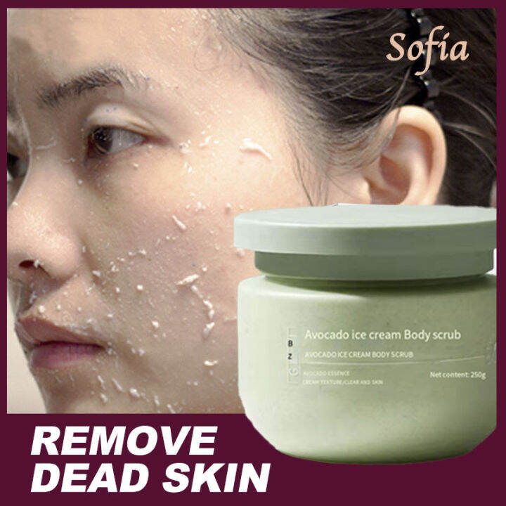 scrub kulit exfoliate avocado ice cream body scrub body whitening set
