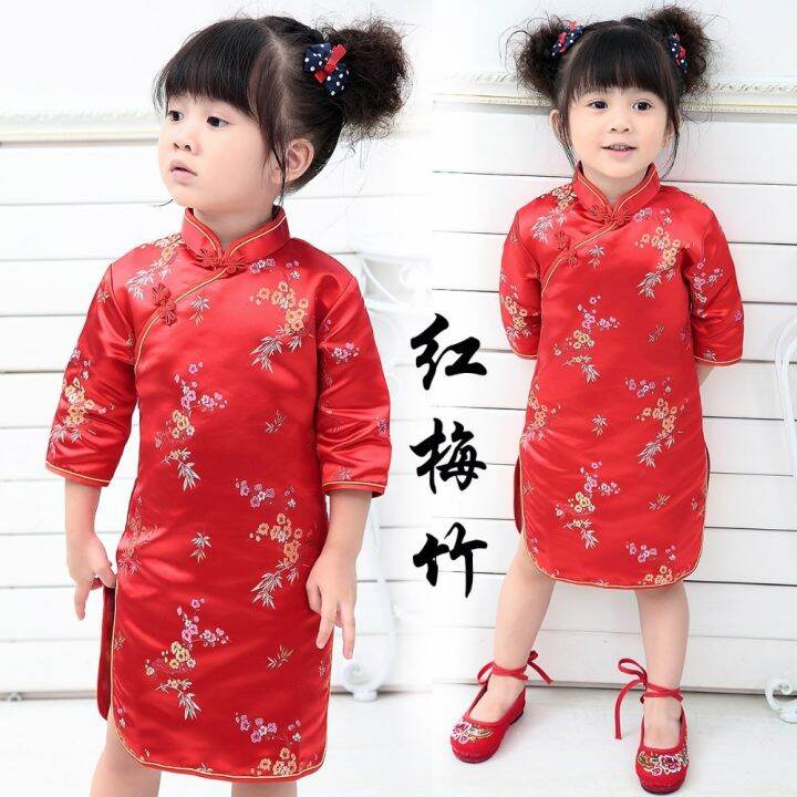 jeansame-dress-ใหม่ฤดูใบไม้ผลิน่ารักสาว39-ชุดเด็กจีน-chi-pao-cheongsam-ของขวัญปีใหม่เด็กสาวพรรคเสื้อผ้าเครื่องแต่งกายเด็กสาว-qipao