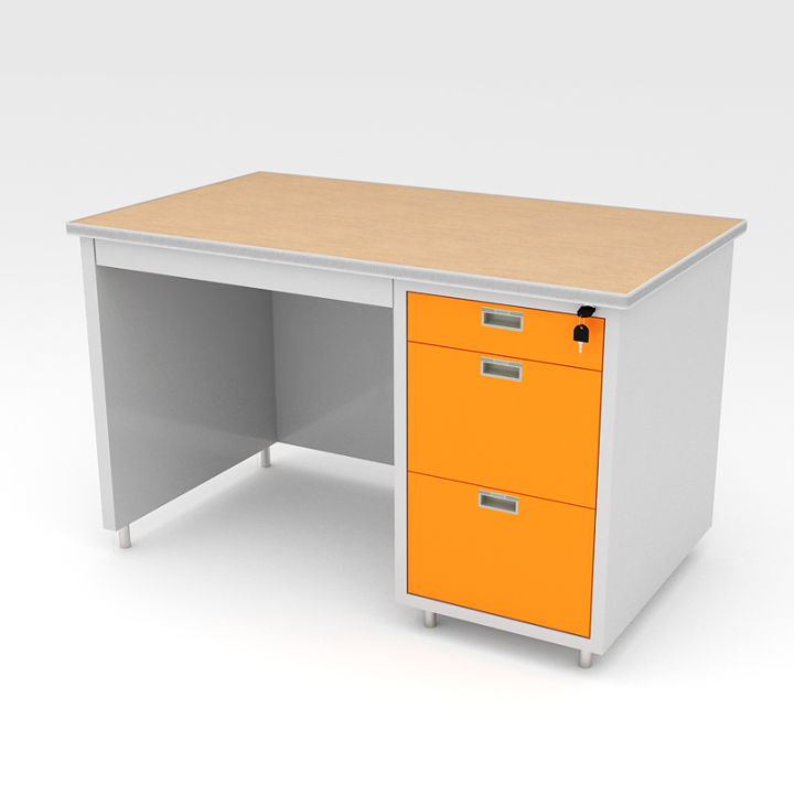 luckyworld-โต๊ะทำงานปิดผิวด้วยพีวีซีลายไม้-รุ่น-dp-35-3-or-สีส้ม