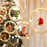 LED Christmas String Lamp USB Window Sucker Decoration Night Light Snowman Larland Wedding Party Doll Ball Light Pine Needle