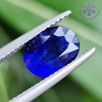 พลอย ไพลิน 1 เม็ด 2.48 กะรัต (Natural Blue Sapphire) สีน้ำเงินสด TOP COLOR รูปร่างไข่ ภายในเนื้อพลอยมีตำหนิที่เกิดตามธรรมชาติ  เผาใหม่ การันตีพลอยแท้ 100%