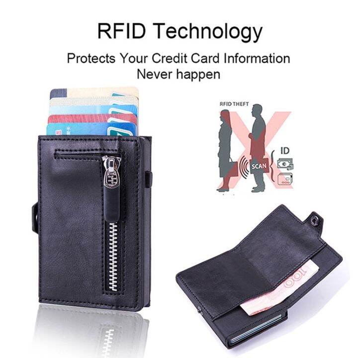 layor-wallet-คาร์บอนไฟเบอร์-rfid-ผู้ถือบัตรกระเป๋าสตางค์ผู้ชายซิปกระเป๋าเงินเหรียญชายบางมินิบางเมจิกกระเป๋าสตางค์กระเป๋าเงินขนาดเล็ก-wolet-สำหรับผู้ชาย