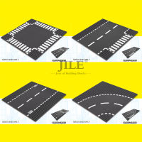 แผ่นฐานรองบล็อกตัวต่อ Moc Crossroad ตรงโค้ง T-Jtion อะไหล่60236อิฐเข้ากันได้กับถนนมุมมองของเล่น