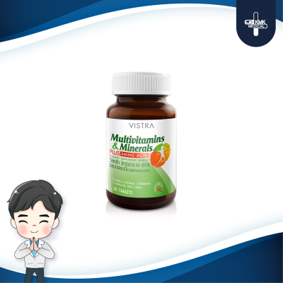 Vistra Multivitamin &amp; Minerals plus Amino Acid 30 เม็ด วิตามินรวมบำรุงร่างกายส่วนรวม วิตามินครบถ้วน