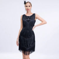 KKGatsby 1920S Flapper R เลื่อมชุดเต้นรำพู่ชุดแต่งงานลูกปัดเล็บ Toast ค็อกเทล Dressq11