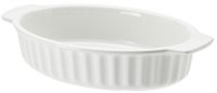 POETISK Oven dish, oval/off-white, 32x21 cm (พูเอทีสก์ จานอบ, ทรงรี/ออฟไวท์, 32x21 ซม.)