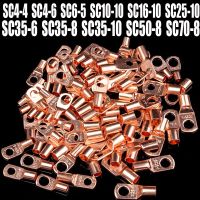 10pcs Copper Lug Ring Wire Connectors Bare Cable Electric Crimp Terminal SC6-5 SC10-10 SC16-10 SC25-10 SC35-6 SC35-8 SC35-10 Electrical Circuitry Part