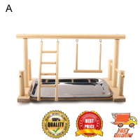 TOS302- บันไดไม้แกว่งเล่นยืนคอนสนามเด็กเล่นสัตว์เลี้ยง Cockatiel บทกวีของเล่น