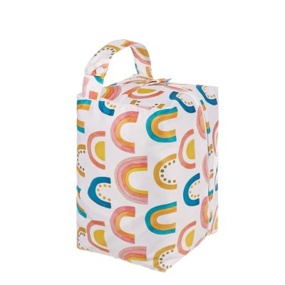 Happyflute กระเป๋าใส่ผ้าอ้อมเดินทางสำหรับคุณแม่,กระเป๋าใส่ผ้าอ้อมเด็กกันน้ำใช้ซ้ำได้พิมพ์ลายเปียก/แห้ง