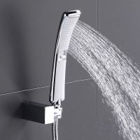 High Quality Bathroom Square ABS in Chrome Bathroom High Pressure Hand Shower Set With Shower &amp; Hose Bathroom Accessories Showerheads