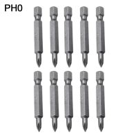 10Pcs Cross Screwdriver Bits 6.35mm 50mm Hex Shank Magentic 1/4inch Shank For Power Screwdriver Drill Tools Accessories