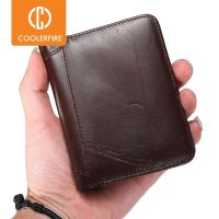 Purse For Men Genuine Leather Mens Wallets Thin Male Wallet Card Holder Cowskin Soft Mini Purses PJ001