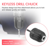 2 Pieces of Hand-Tight Chuck Set Adapter Heavy Duty 10mm Keyless Drill Chuck with Adapter Hardware Tools