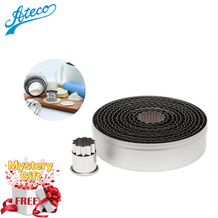 Ateco 5407 12-Piece Stainless Steel Round Fluted Cutter Set | Lazada PH