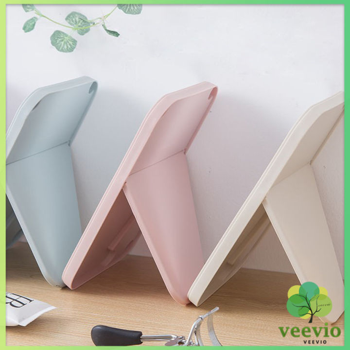 veevio-กระจกตั้งโต๊ะ-แบบพกพา-กระจกพับพกพาสะดวก-folding-makeup-mirror