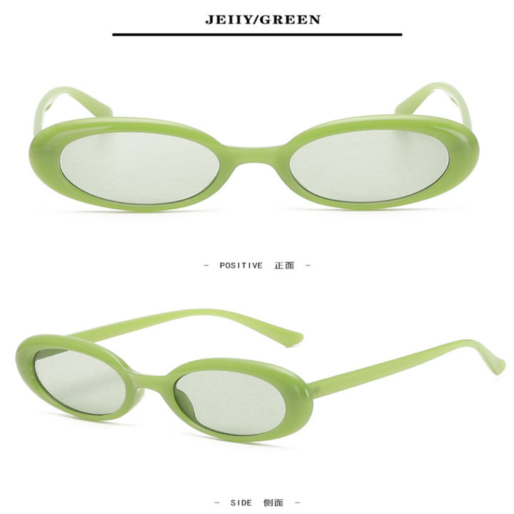 แว่นตาสตรีทย้อนยุค-uv400โกธิคเจลลี่สีแว่นกันแดดทันสมัยรูปไข่
