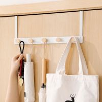 Over Door Hooks Clothing Hanger 5 Hooks Storage Rack for Hanging Coats Clothes Drying Rack Wood Hook Hat Bags Hanger Wall Hanger