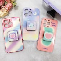 เคสออปโป้ เคส Oppo A5s / A5(2020) / A9(2020) / A15 / Reno6(5G) / Reno6z(5G) พร้อมส่ง!! เคสกระจกพิมพ์ลาย รุ้ง แถมฟรี Griptok กระจกตั้งได้