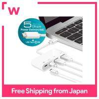 Elecom USB Hub USB Type c USB3.1Gen1 (A Female 2 ports / Type-C Female 2 ports) Bus-Powered [PD Support] Supports MacBook/iPad/Surface GO Pro 7 / Chromebook etc. White U3HC-A423P5WH