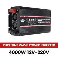 4000W 12V ถึง220V แปลงพลังงานแสงอาทิตย์รถยนต์ที่ใช้เครื่องแปลงไฟคลื่นไซน์บริสุทธิ์พร้อมจอแสดงผล LED คู่ควบคุมระยะไกล