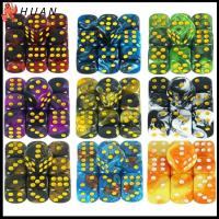 HUAN 10Pcs/set D6 16มม. สี6ด้าน ลูกเต๋า DND ของเล่นตามบทบาท สีโปร่งแสง ลูกเต๋าหลายด้าน หลายเหลี่ยมเพชรพลอย เกมปาร์ตี้ปาร์ตี้ เกมตาราง TRPG DND