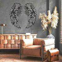 Angel Wings Wall Decor ประติมากรรมผนังสมัยใหม่ Hollowed Angel Wings Elegant Home Decor สำหรับห้องนั่งเล่นห้องนอนห้องรับประทานอาหาร Yard