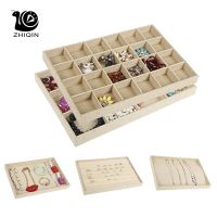 Linen Jewelry Tray Jewelry Display Stand Ring Bracelet Earrings Necklace Pendant Storage Display Trays Jewelry Storage Box