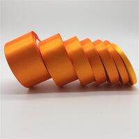 【CC】 6mm 10mm 15mm 20mm 25mm 38mm 50mm(1Roll 25yds)Orange Silk Wedding Decoration Invitation Card Packing