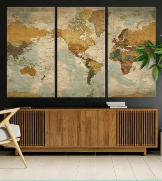 Track Your Travels Map Shop World Map Wall Decor With Frame Online - Jun 2022 | Lazada.com.my