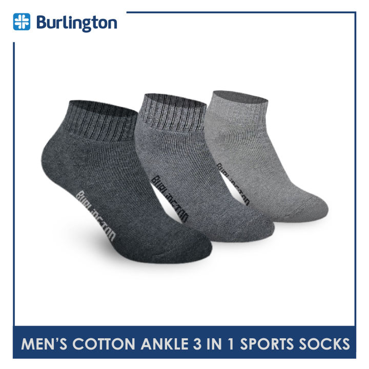 Burlington Men's Cotton Thick Sports Socks 3 pairs in a pack 0222 ...