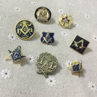 8ชิ้นเซ็ตที่แตกต่างกันโซนิค Pin ปกและป้ายฟรี Masons Pins ลอดจ์พวงหรีดสแควร์และเสาเข็มทิศและทางเท้าโมเสค