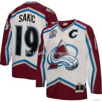 ۩✉❁ g40349011chao 037A เสื้อกีฬาแขนยาว HQ7 NHL Colorado Avalanche Jersey Sakic Hockey พลัสไซซ์ QH7