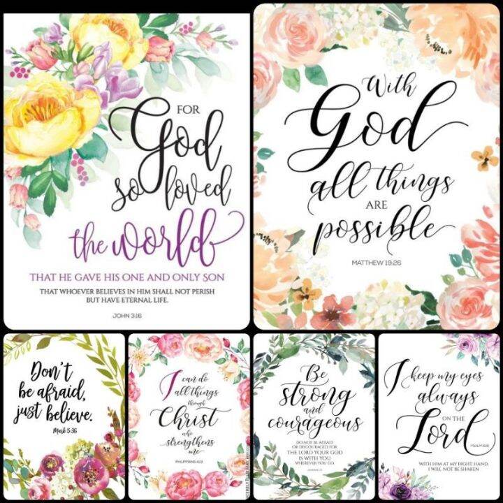 【COD】 Bible Verse Floral Wall Decor Design A4 Size Laminated Batch 4