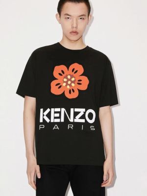 KENZOˉ Overseas Direct Mail / Kenzo Takadas New Nigo Joint Boke Begonia Flower Print Short-Sleeved Mens And Womens T-Shirts