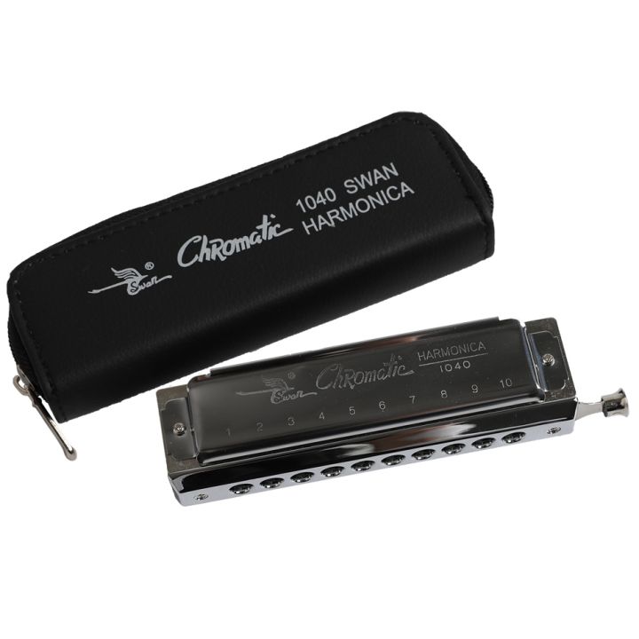 new-harmonica-swan-chromatic-blues-harmonica-c-key-w-10-holes-40-tone
