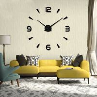 Ready Stock3D Acrylic Mirror Wall Clock DIY Fashion Simple Wall Clock Living Room Large Quartz