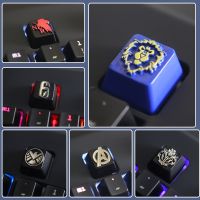 （Miss qis keycap）พวงกุญแจโลหะผสมอลูมิเนียมสังกะสีคีย์บอร์ดแบบกลไกเหมาะสำหรับข้ามแกน R4ความสูงโปร่งแสงแบบนูนสามมิติ