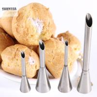 SHENYIA เอแคลร์ขนมหวาน4ชิ้นปลายท่อหัวฉีดเค้กพวยทำเค้กครีมไอซิ่งสแตนเลส