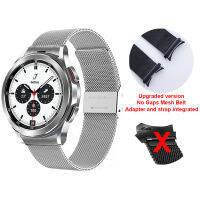 Strap For Samsung Galaxy Watch 4 Classic 46mm 42mm No Gaps mesh belt Galaxy Watch4 44mm 40mm Stainless steel band Accessories