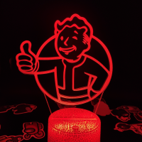 Fallout Pip Boy เกม Mark 3D LED Illusion Night Lights ของขวัญสร้างสรรค์สำหรับเพื่อน Lava โคมไฟห้องนอนข้างเตียงโต๊ะตกแต่ง