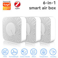 Tuya Zigbee Smart Home Air Quality Sensor CO2 VOC HCHO Smart Air Gas Leak Sensor Security Protection Alarm Zigbee Gateway