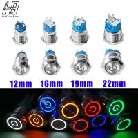 Metal Push Button Switch On Off 12mm/16mm/19mm/22mm Momentary/Latching Wateroof Car Engine Power LED 12V 220V 3-6V