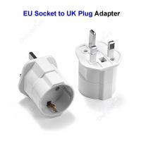 Multifunctional 250V 13A EU Euro European to UK Plug Adapter Power Converter Plug 2 Round Pin Socket Travel Universal Adaptor Wires  Leads  Adapters