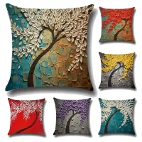 Multi Color Floral Printed Cushion Flower On The Wall Pillow Pink Red Decorative Pillowcase for Home Sofa