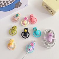 ۞ 【พร้อมส่ง】ที่ถนอมสายชาร์จ Usb ซิลิโคน ลายหน้ายิ้ม