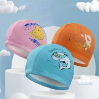 Swimming Cap for Children Elastic Fabric Cute Cartoon for Long Hair Lovely Kids Protect Ears Swim Pool Hat for Boys Girls Swim Swim Caps