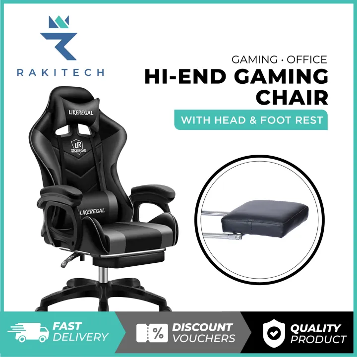 Gaming Chair Ergonomic Gaming Chair with Foot Rest MultiAdjustable