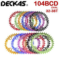 Deckas 104BCD รูปไข่แคบกว้างห่วงโซ่จักรยานเสือภูเขา MTB จักรยาน104BCD 32T 34T 36T 38T Chainring Crankset ฟันชิ้นส่วนแผ่น104 BCD สำหรับ Shimano M370 M410 M610 M615 M670 M780 Crank Crankset